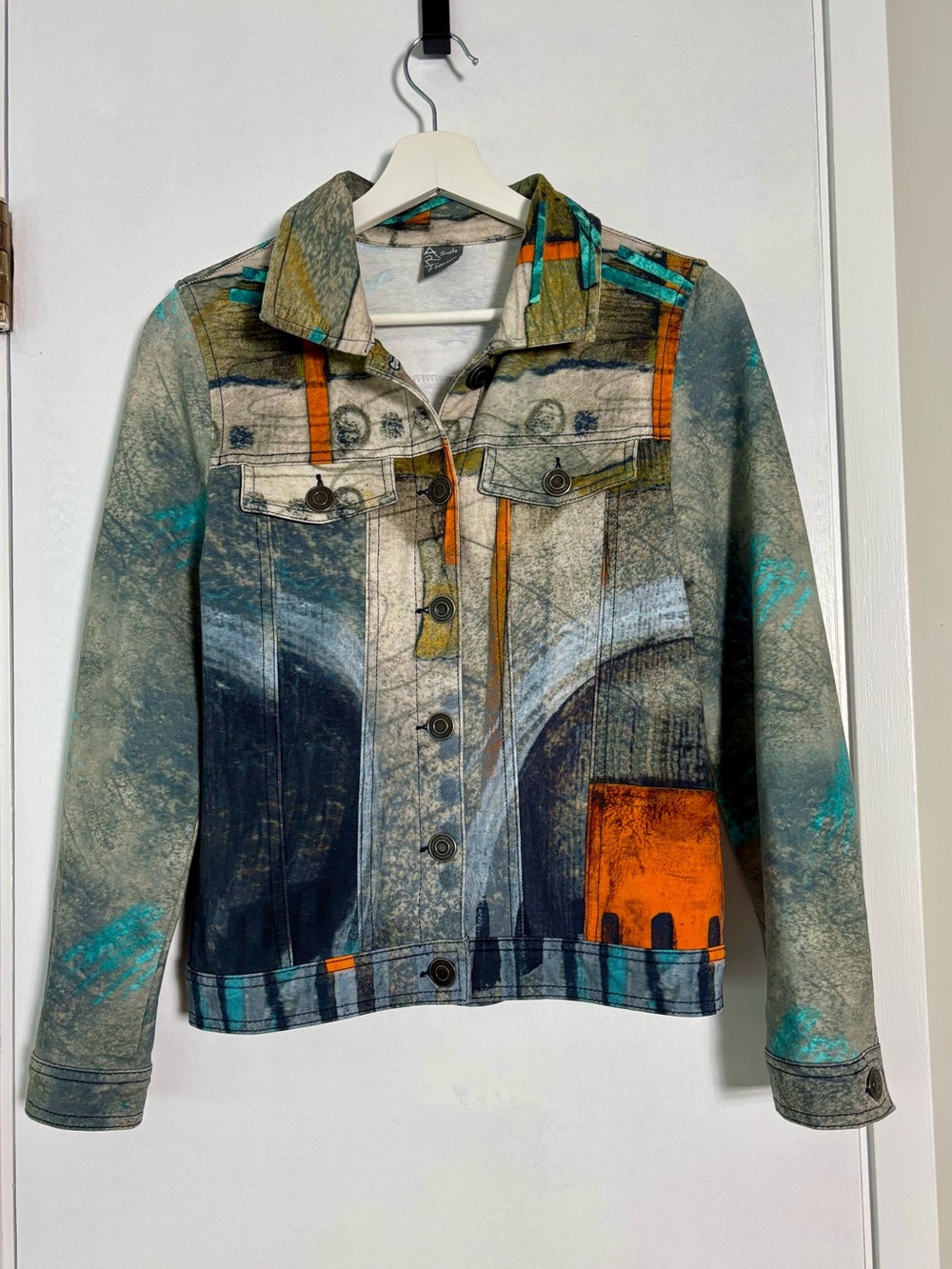 Simply Art by Dolcezza Women’s Abstract Art Print Button Front Jacket S